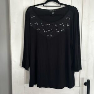 Cable & Gauge - Lace Top - Black